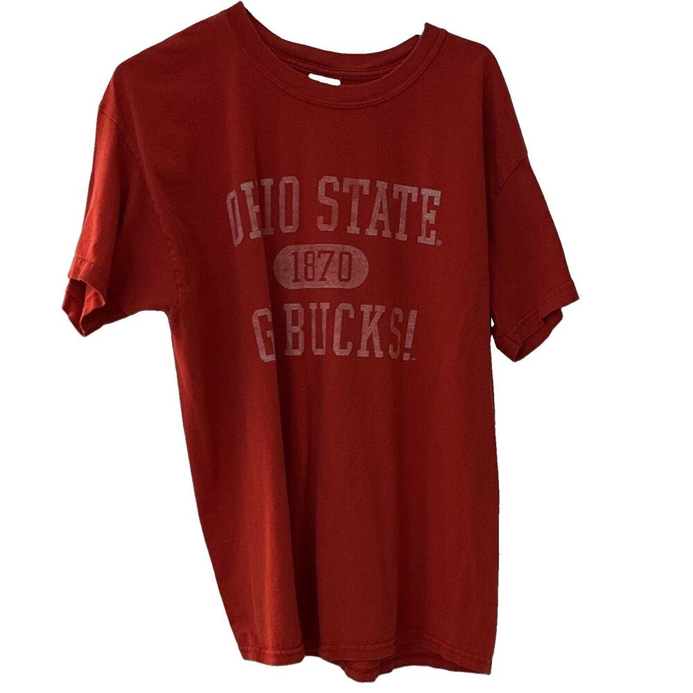 Vintage Y2K Ohio State Buckeyes T Shirt Mens Large Gildan Heavy Cotton NCAA Red